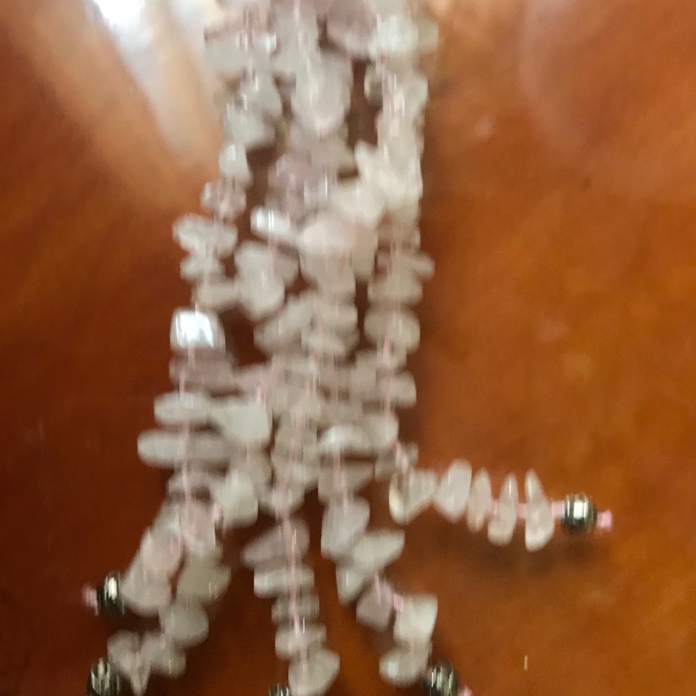 Genuine Rose Quartz Necklace and Bracelet set - Picture 8 of 9